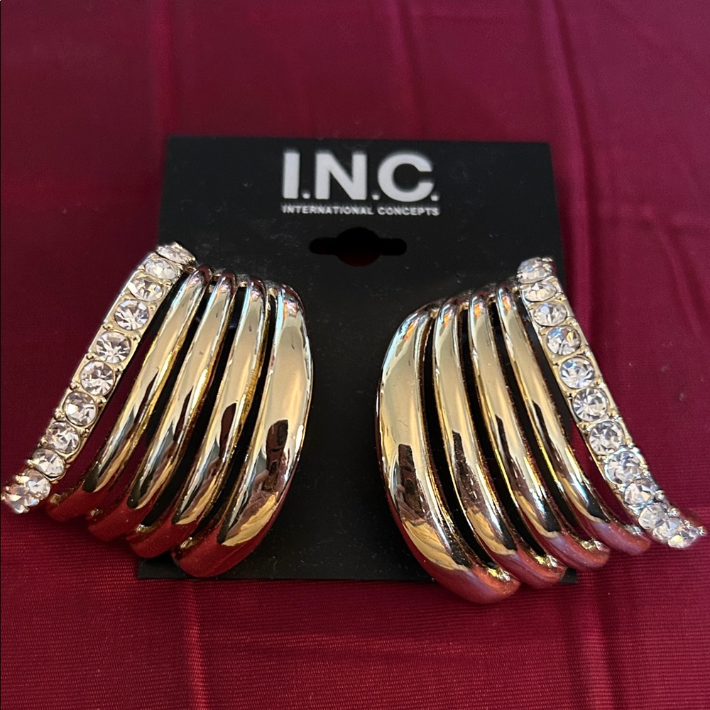 INC International Concepts Gold and Silver Earrings with Sparkling Accents